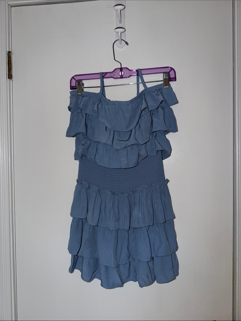 NWOT Idem ditto- Blue Tiered Ruffle Dress- size medium